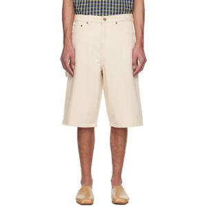 25 FW 아페쎄 남성 오프 화이트 웨스트랜드 데님 쇼츠 251252M193004