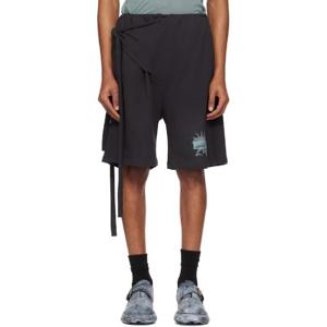 25 FW 오토링거 남성 블랙 랩 트랙 쇼츠 251016M193000