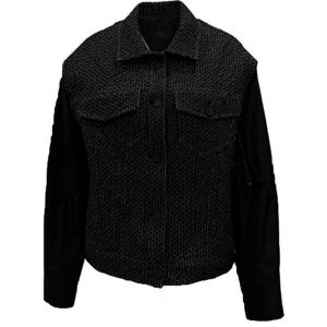 [메지스]오버핏 청 자가드 배색 소매 주머니 점퍼(XA0WD16JP)