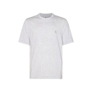 브루넬로쿠치넬리 레이어드 로고 반팔티셔츠 그레이 남성 M0B137427G CY887