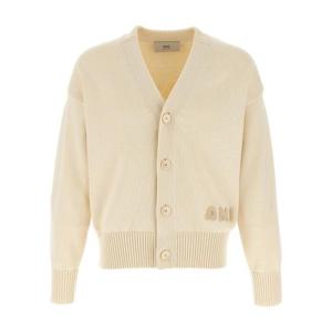 아미 가디건 HKC163KN0063136 BLANC CREME DOM