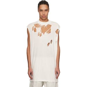 25 FW 릭오웬스 남성 오프 화이트 할리우드 타프 티셔츠 251126M213002