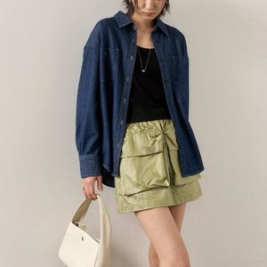 WOMAN 볼륨 카고 미니스커트 [LIGHT KHAKI] / WBE1L13511