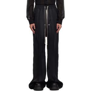 25 FW 릭오웬스 남성 블랙 할리우드 와이드 벨라 슬랙스 251232M191060