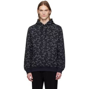 25 FW 발망 남성 블랙 발망 라벨 프린트 후드티 251251M202002