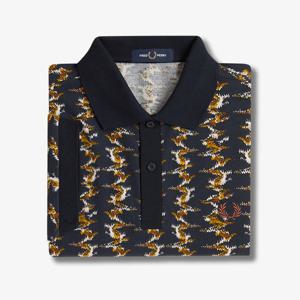 [Sharp] 그래픽 프린트 폴로 셔츠 - 네이비 AFPM2519836-608