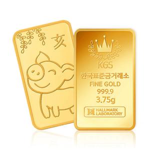 [한국표준금거래소]  황금 돼지 순금 동물골드바 3.75g
