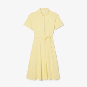 라코스테 공식 여성 핏앤플레어 벨티드 폴로 드레스 EF9621-55G 107