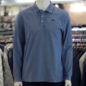 [크로커다일남성]남성 봄 투톤 피케 조직 자카드 긴팔 카라 티셔