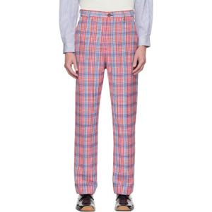 25 FW 비비안웨스트우드 남성 레드   블루 독 슬랙스 251314M191022