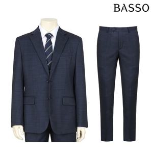 바쏘 울 블렌디드 인디고 정장 세트(BSX2JF56BBSX2PF56B)