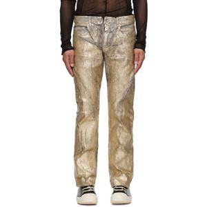 25 FW 릭오웬스 남성 골드톤 할리우드 헤돈 유틸리티 데님 진 251232M186018