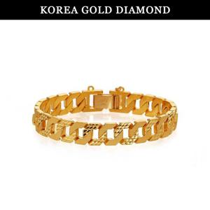 [한국금다이아몬드] 순금 팔찌 24K 남자 팔각 콤비 면 체인 금팔찌 75g