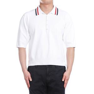 [톰브라운] 25SS (MKP136A Y5502 100) 남성 카라 반팔 티셔츠