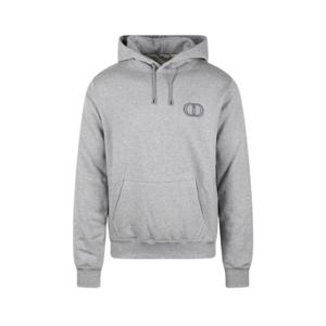 디올 CD 아이콘 후드 티셔츠 그레이 남성 113J698A0531 888