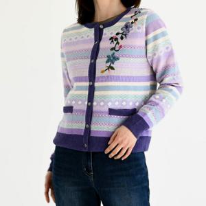 [비꼴리끄(여성)]캐시 울 쟈가드 조직 라운드 가디건 B252KC3110