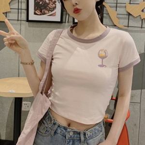 앞뒤 프린팅 크롭 반팔티 URD-012