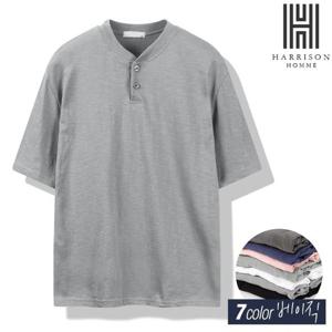 [해리슨] 슬라브 반팔 헨리넥 티셔츠 RTW1515