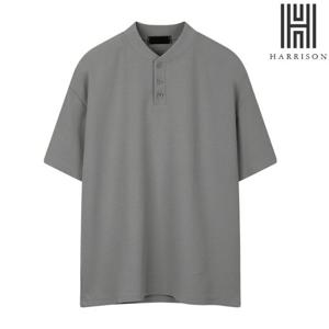 [해리슨] 헨리넥 단추 반팔 카라티 SME1168
