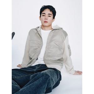 [Shift.G] Woven Mix Hood zipup  Beige (GS5141H01A)