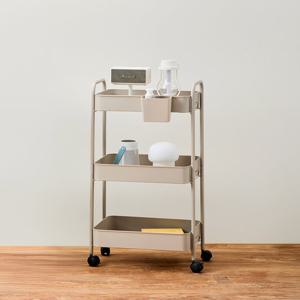 [모던하우스] ON 나사없이 쉽게 조립하는 3단 메탈트롤리 바스켓세트 베이지