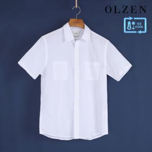 [올젠] 쿨코튼 화이트 반팔 셔츠 (ZOD2WC1353)