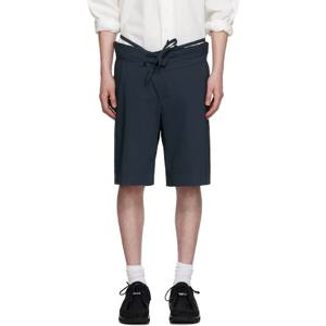 25 FW 오토링거 남성 네이비 더블 폴드 수트 쇼츠 251016M193006