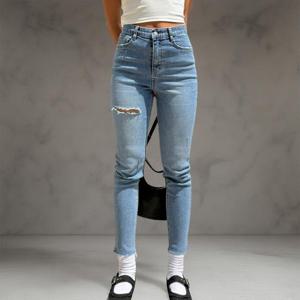 [다잇템]여자 허벅지컷팅 SS 밑단 스키니진 편한 청바지