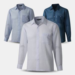 [아즈바이]남성 여름 지지미 긴팔 카라 남방 셔츠 YDS03 중년