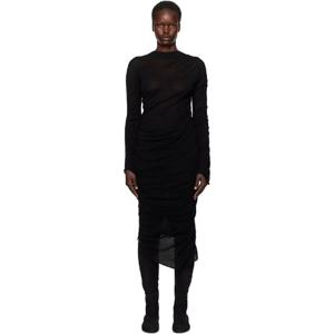 이세이미야케 원피스 블랙 앰비규어스 울 미디 드레스 251809F054006