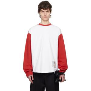 쟈크뮈스 티셔츠 레드   화이트 라 크루아제르 더 베이스볼 티셔츠 251553M213020