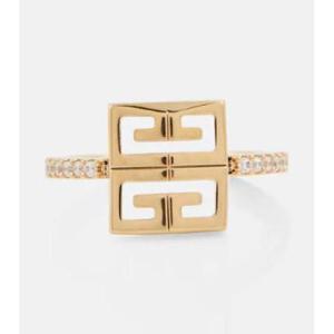 지방시 4G Swarovski 크리스탈 임벨리시드 링 P00820988