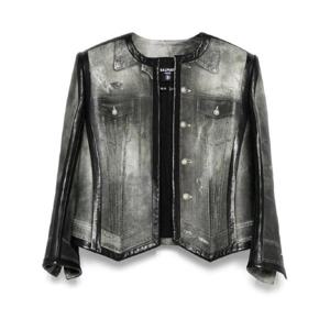 발망 데님 프린트 가죽 재킷 EF1SK726LD79