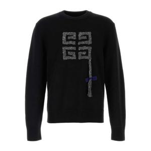 지방시 크루넥 자수 태슬 블랙 울 스웨터 BM90T54YKR 001