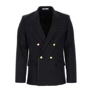 발렌티노 네이비 블루 코튼 테일러드 블레이저 2V3CEE40903 598