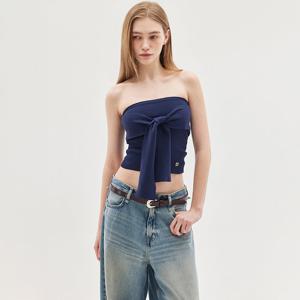 TIED UP KNIT TUBE TOP_T513TP114(NY)