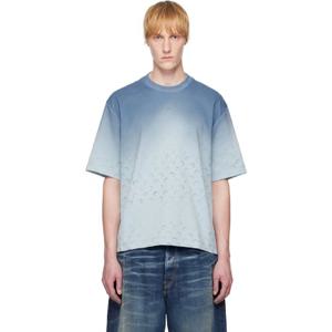 25 FW 마린세르 남성 블루 문 페이딩 워싱 저지 루즈 핏 티셔츠 251020M213001