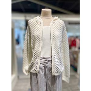 [올리브데올리브] OK5MD446 집업후드넥 그물니트 가디건