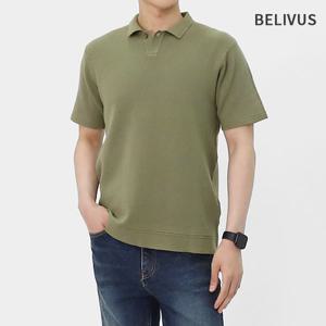남성 여름 카라 무지 반팔니트 BRE032