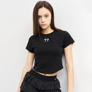 WOMAN N.77 크롭 반팔티 [BLACK] / WBE2L01535