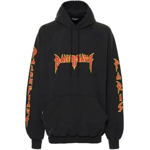 25 FW 발렌시아가 로고 디스트레스트 캥거루포켓 코튼 스웨트셔츠 후드티 697879 TMV89 1055