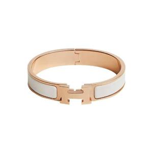 에르메스 클릭아슈 브레이슬릿 로즈 골드 하드웨어   블랑 H700001FO31