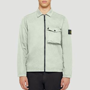 25 FW 스톤 아일랜드 콤파스 와펜 트리버튼 포켓 집업 셔츠 자켓 그린 7415117WN V0152