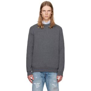 골든구스 티셔츠 그레이 라운드넥 로고 스웨터 242264M201000