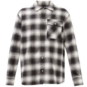 25 FW 몽클레어 체크 브러쉬 포인트 카라 코튼 플란넬 버튼 셔츠 2F00002 549XX 990