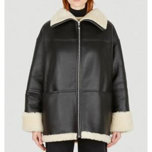 25 FW 토템 시그니처 와이드 카라 하이넥 시어링 자켓 블랙 214 122 606 913