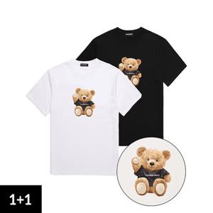 [밴웍스][2PACK] SITTING BEAR 오버핏 반팔 티셔츠(VNDTS204S)