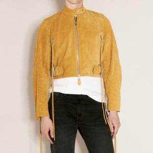 25 FW 이티스 Uma 우마 크롭 스웨이드 바이커 자켓 옐로우 A322001 Ochra