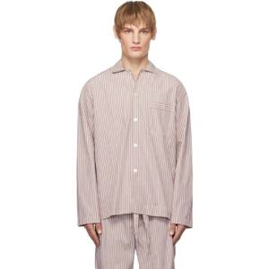 25 FW 테클라 남성 퍼플   화이트 포플린 파자마 셔츠 242482M218003