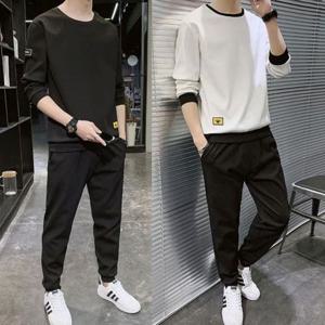 남성 맨투맨 밑단시보리 팬츠 트레이닝 세트 데일리룩